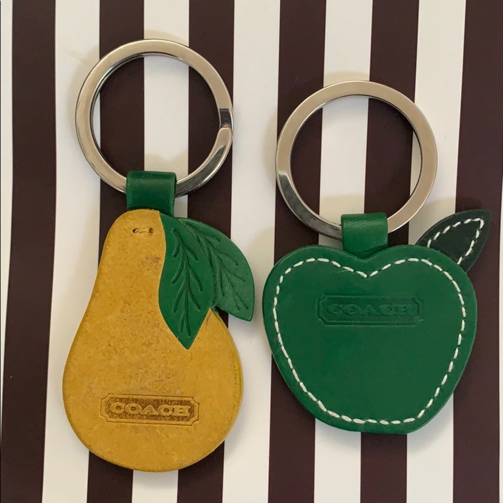 Set of 2 COACH Keychains (apple/ pear) Bag Charms